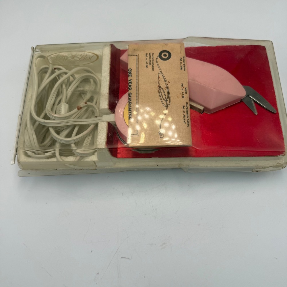 Vintage 60s Sears Best Pink Electric Scissors Rechargeable Model 2180 Parts Only
